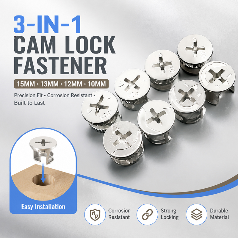 Furniture Knock Down Hardware - Zestaw mocowań do mebli rozkładanych 3w1