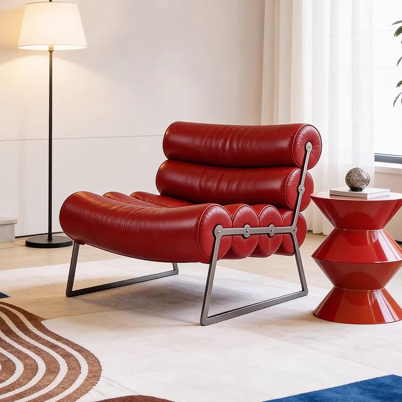 Furniture Hardware Store - Minimalistyczne włoskie krzesło na kółkach, bordowa