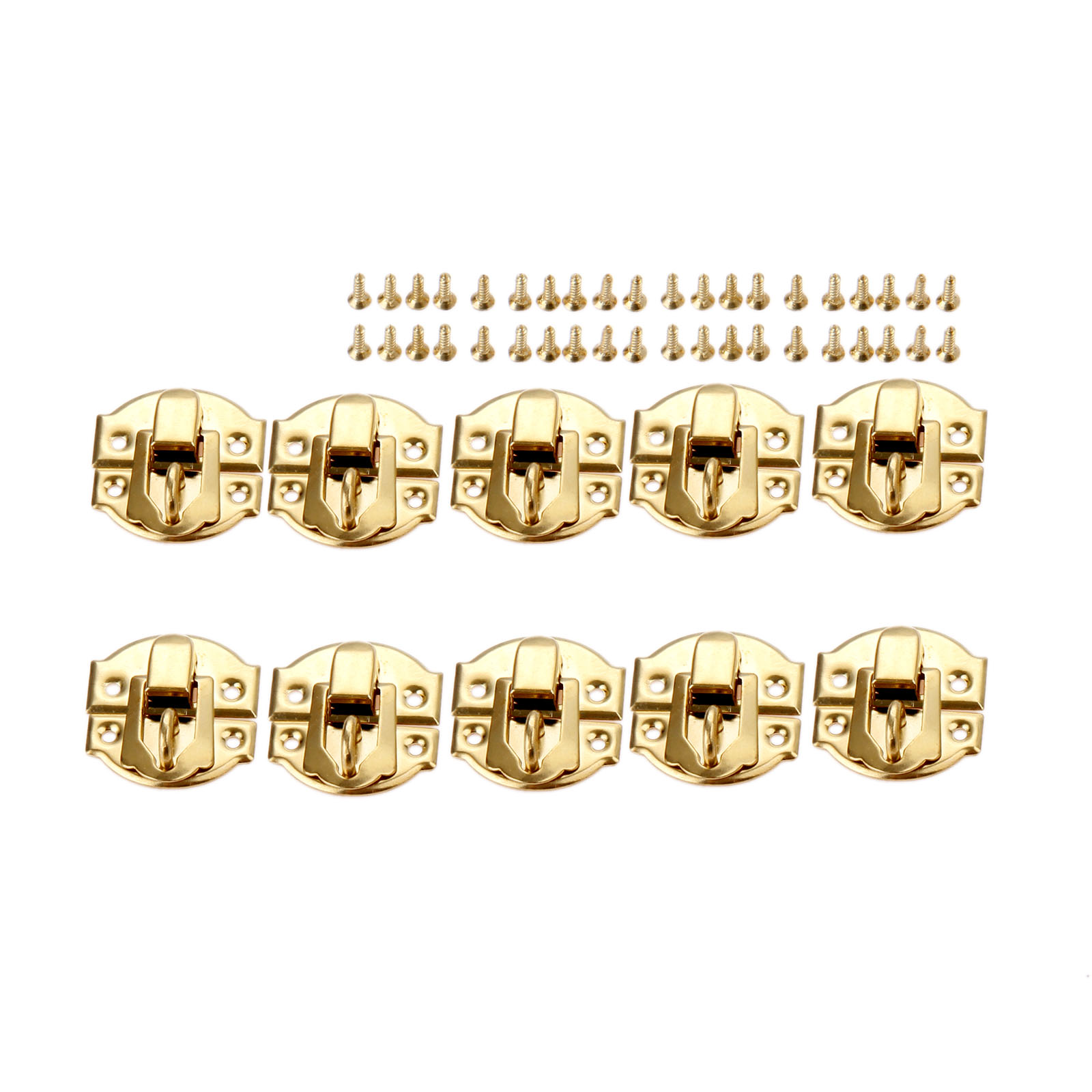 Furniture Hardware Screws - 10 szt. Złote Zapięcia Skrzynkowe z